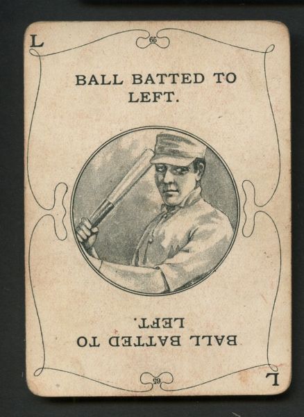 1911 Game Card Ball Batted to Left